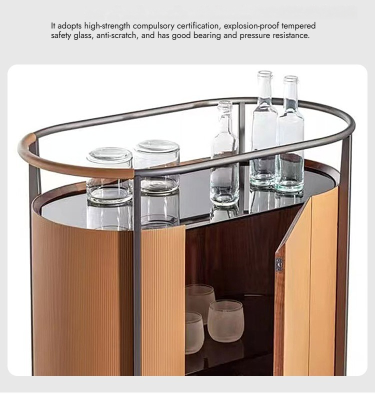 BUNISE Italian Mobile Pantry Cabinet with Wheels Sideboard BG1216 产品图片