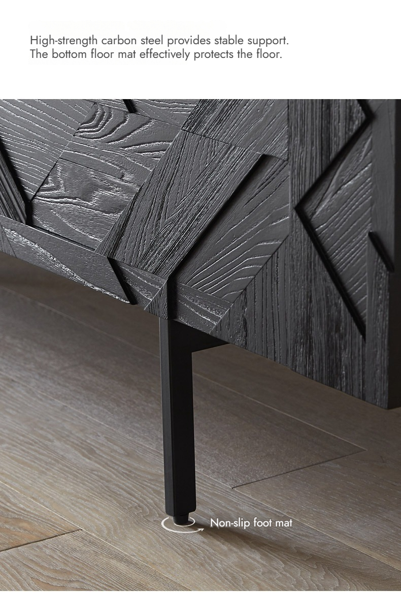 Bunise Black Real Wood TV Cabinet BG1209 产品图片