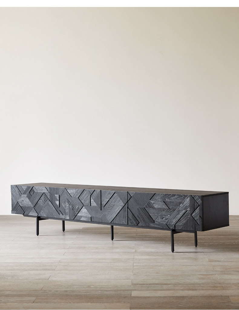 Bunise Black Real Wood TV Cabinet BG1209 产品图片