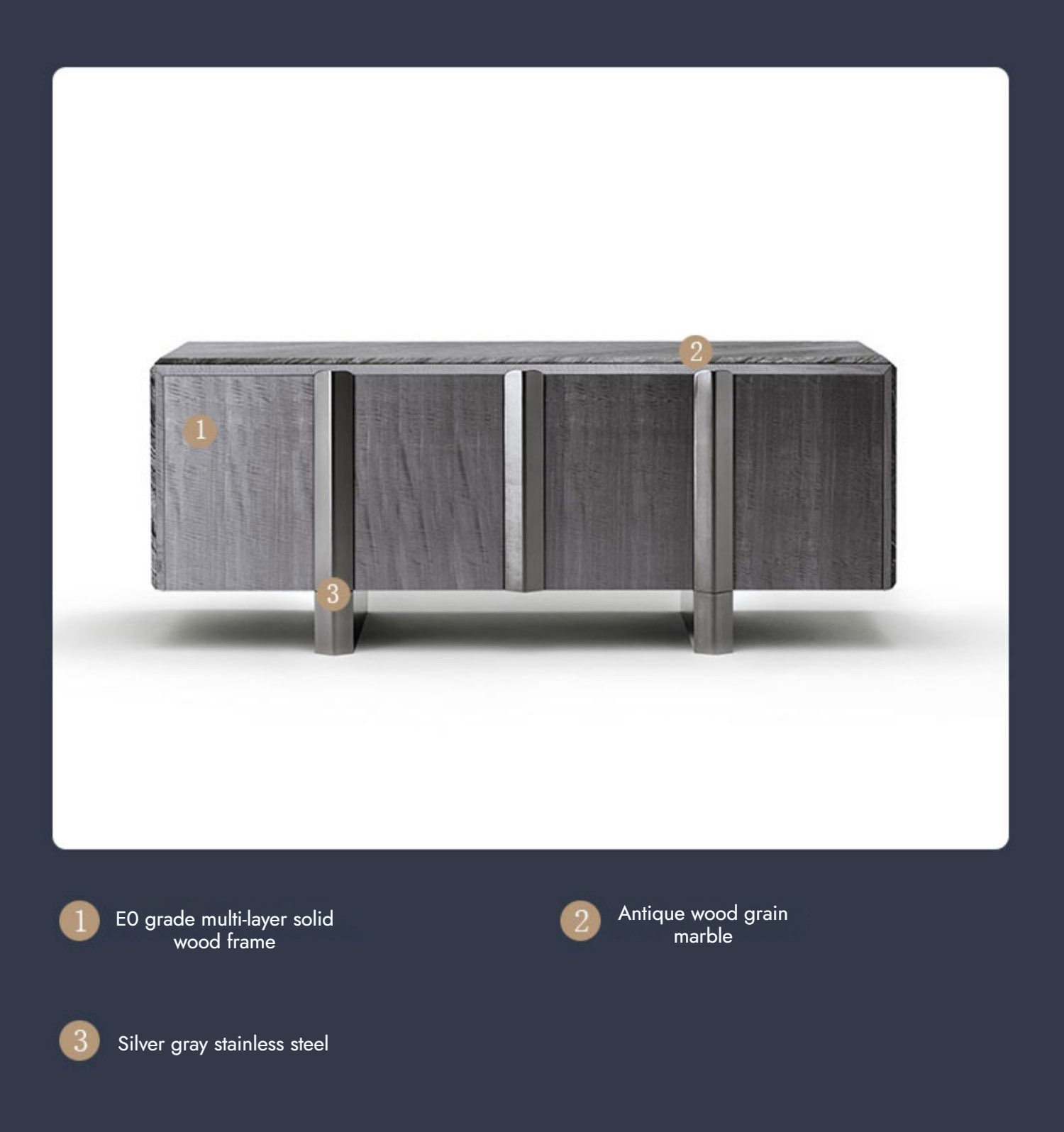 BUNISE Marble Sideboard Tall Cabinet BG1221 产品图片