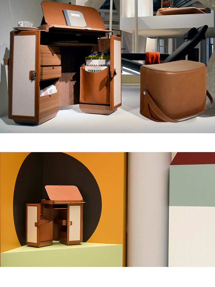 BUNISE ITALY Hermes Folding Filing Cabinet LeatherJewelry Cabinet BG1218 产品图片