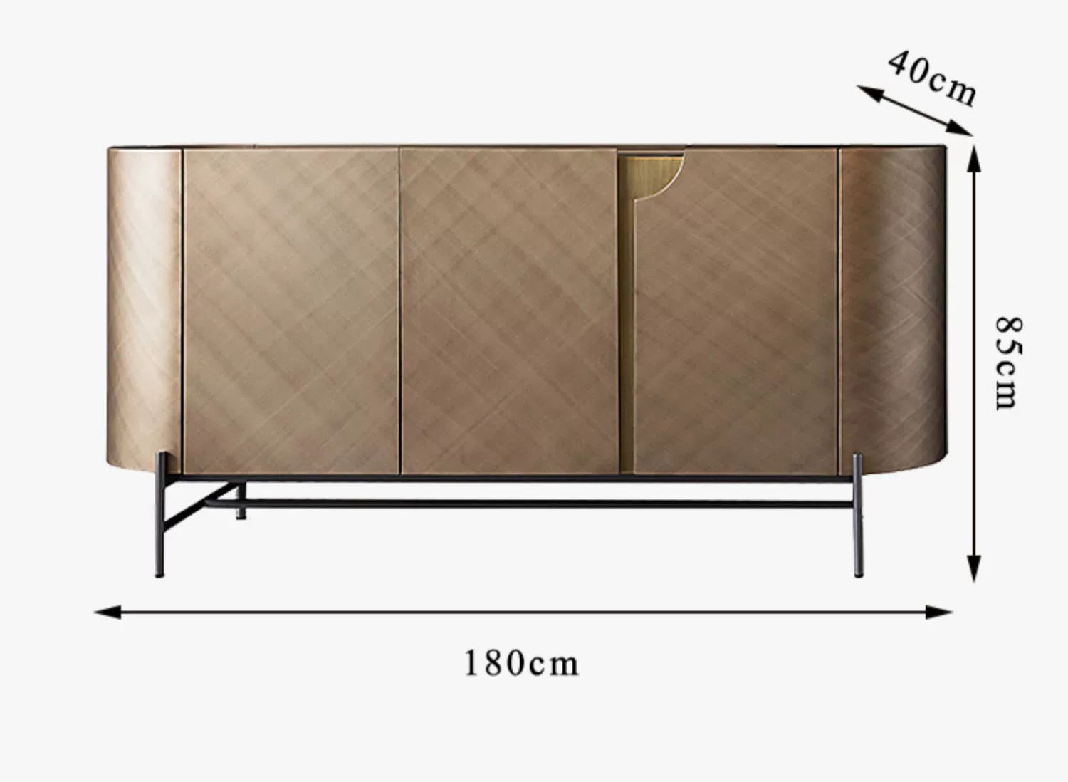 BUNISE Italian Simple Metal Lacquer Storage Cabinet BG1203 产品图片