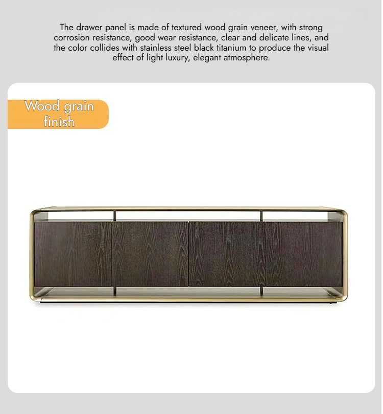 BUNISE Italian TV Cabinet Stainless Steel Floor Cabinet BG1208 产品图片